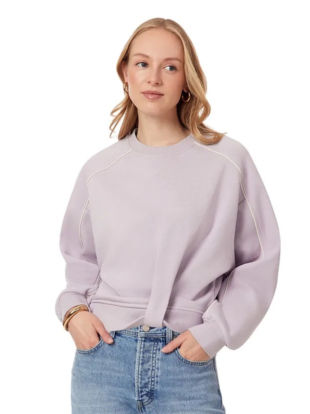 Scotch & Soda Lilac Lavender Twist Front Crewneck Sweatshirt XS